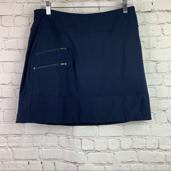 Athleta Dresses & Skirts - ATHLETA Navy Blue Double Zipper Skort Size Medium